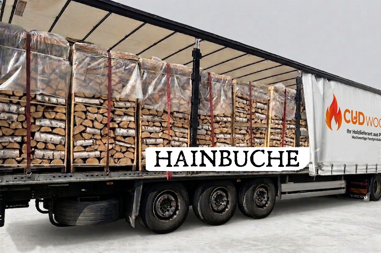 LKW-Ladung Brennholz – Hainbuche – 30/33 cm – kammergetrocknet – 1,8 RM Paletten
